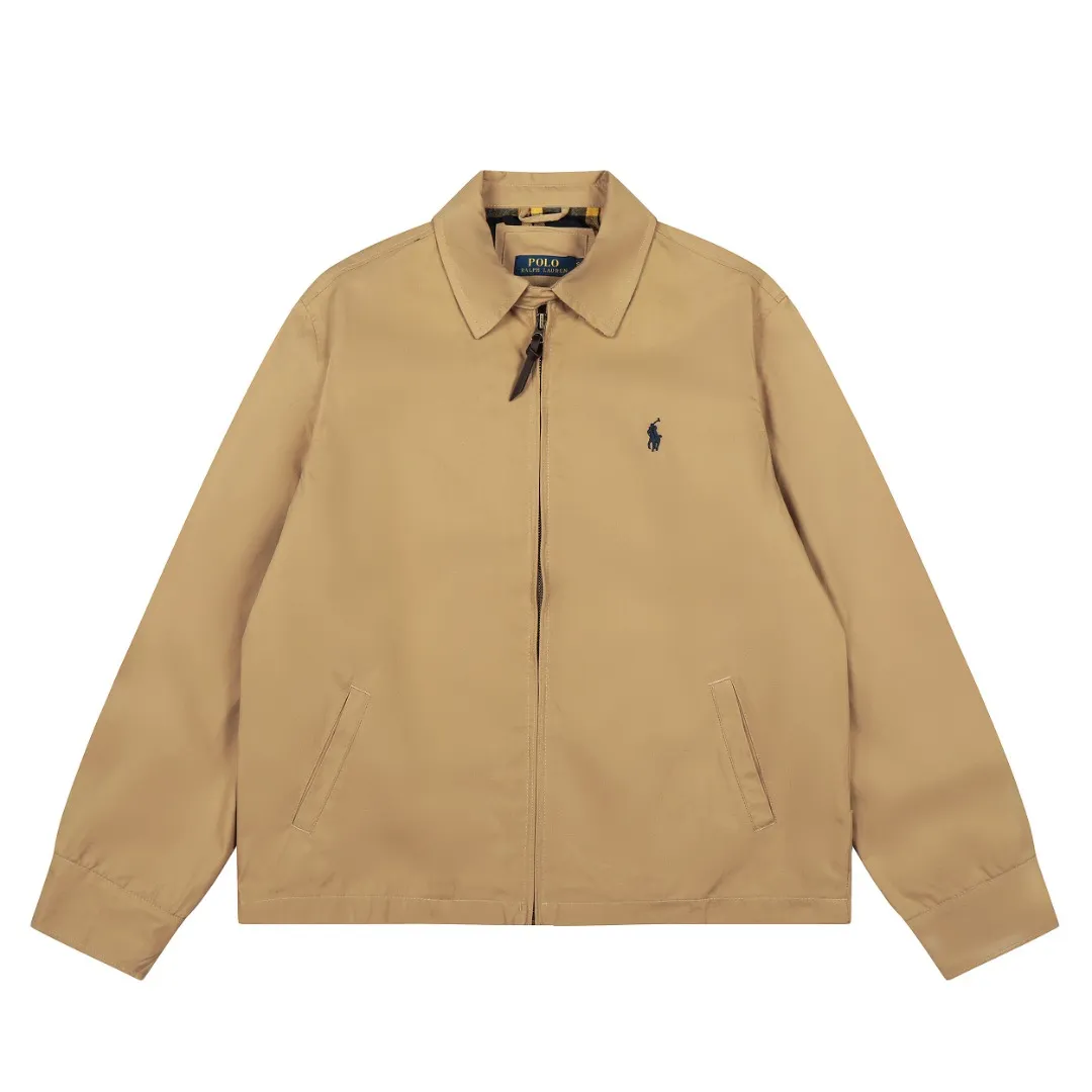 P360 top quality" Style number: 8100# [Ralph Lauren retro couple style old cadre zipper jacket] ✅Ralph Lauren simple basic inner plaid inner men's and women's couple same style retro jacket ✅Pure cotton washed fabric fabric texture version YYDS~ ✅Fashionable casual business work style veteran Harrington classic basic jacket ✅Simple and easy to wear upper body ootd must-have versatile style Size: S-XL Color: black khaki navy